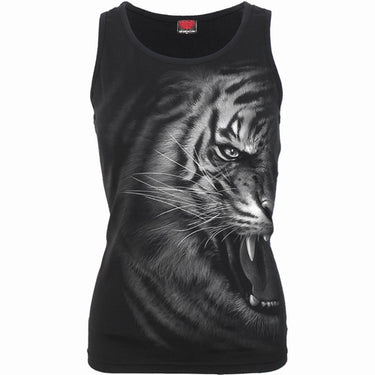 white tiger razor back top for women